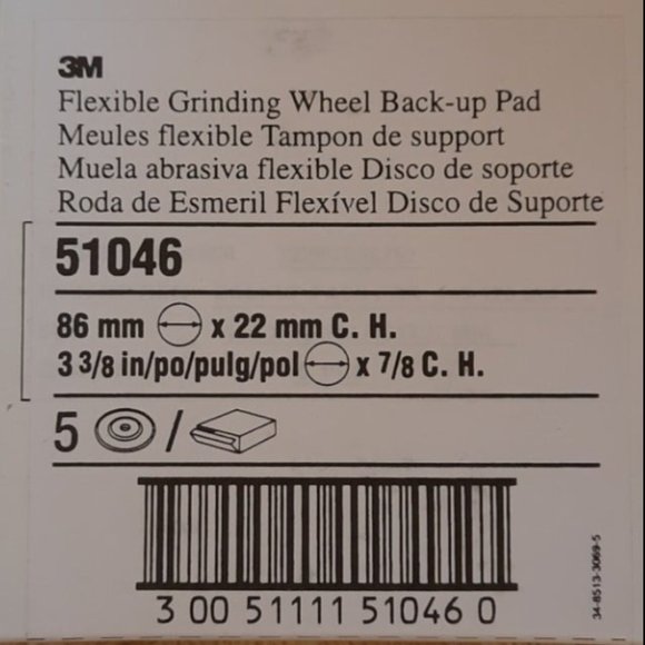 Flexible 3M Grinding Wheel Back Up Pad 5 Pack # 51046 Grinder Accessory - Picture 1 of 2